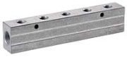 Vale® 3/8BSP Inlet Double Aluminium Manifold with 1/4BSP Outlets