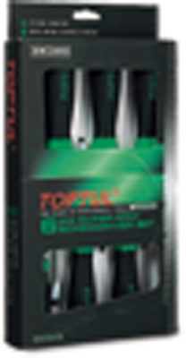 Toptul® Slotted & Pozi-drive Super-Grip Screwdriver Set