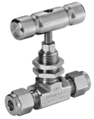 Stainless steel Ham-Let® H-300U Let-Lok® needle valve with PCTFE stem 