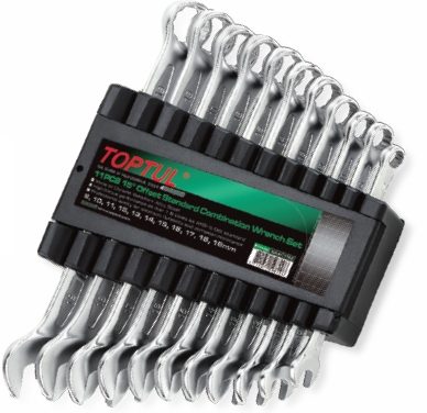 Toptul® 11 Piece 15 Degree Standard Combination Wrench Set