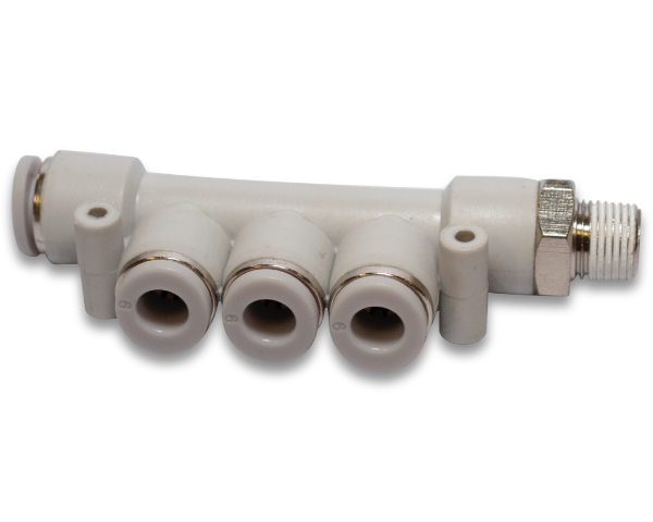 Vale® 5-Way Multiple Male Connector (BSPT) Grey Line 